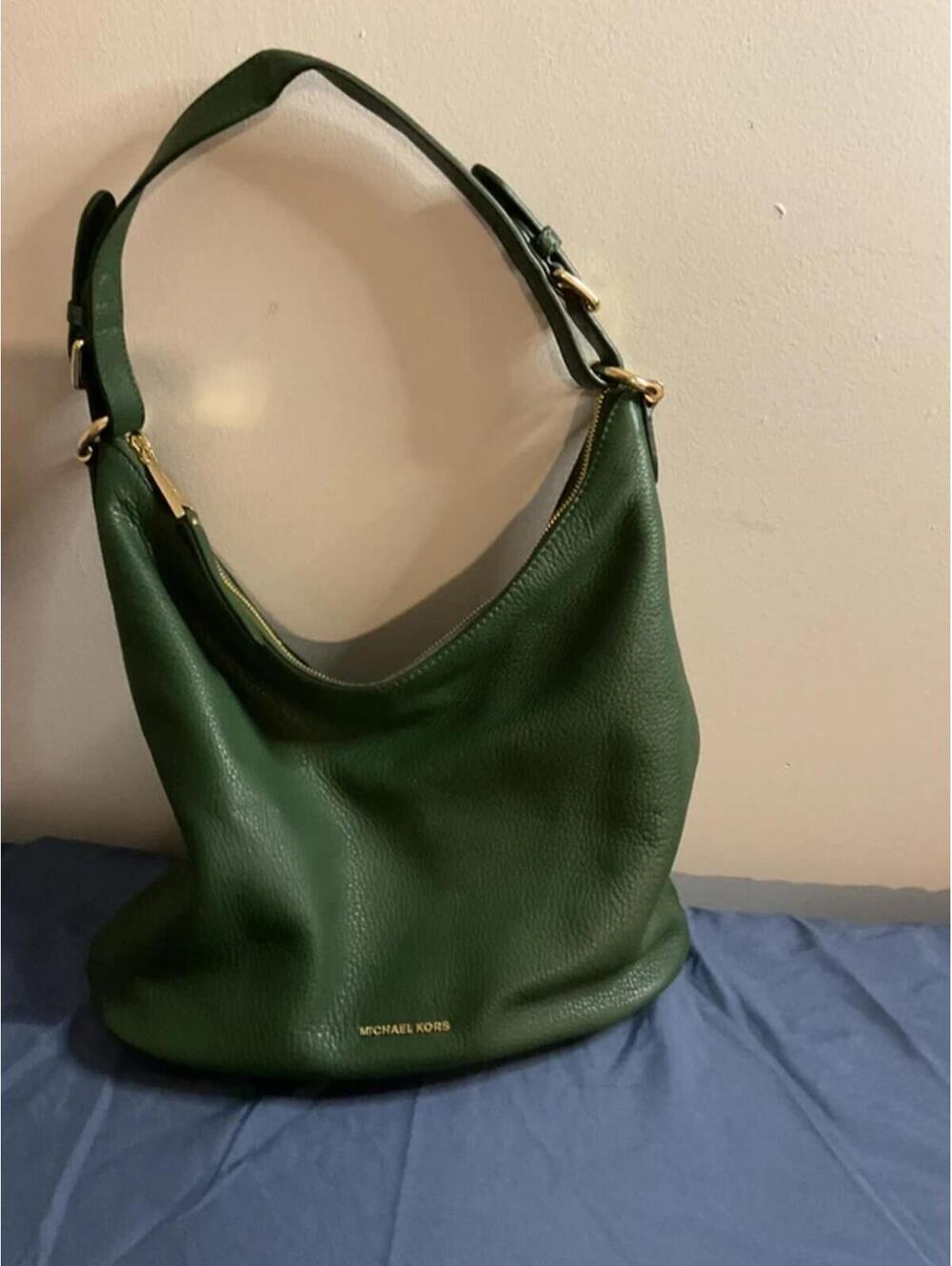 Michael Kors Emerald green Lupita large leather hobo bag - Picture 11 of 13